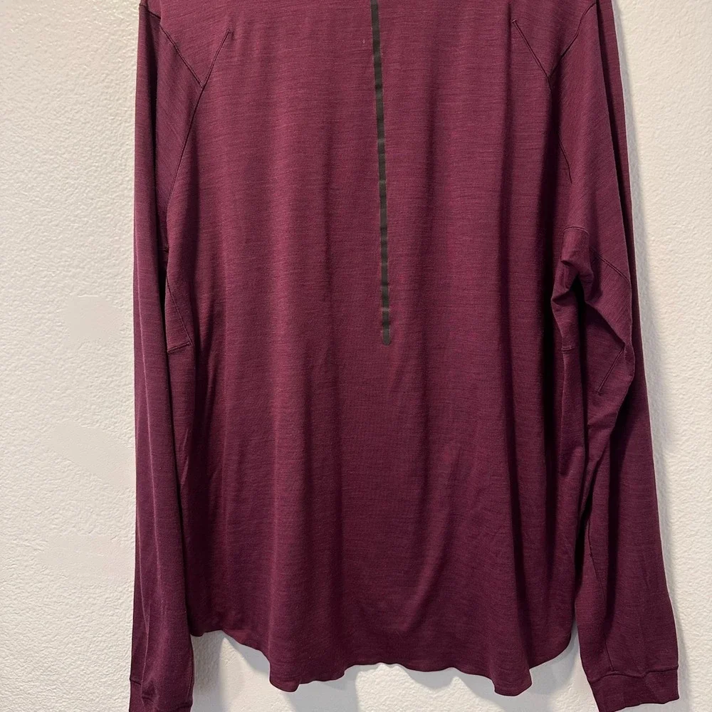Lululemon Size-XL‎ Refract Long Sleeve Wool lab Black Cherry Deep Fuschia